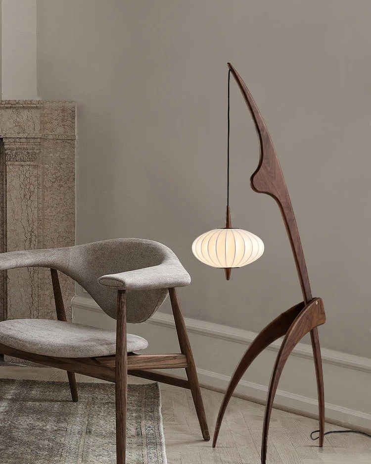 WOMO Flying Saucer Tripod Wood Floor Lamp-WM7136 - Image 14