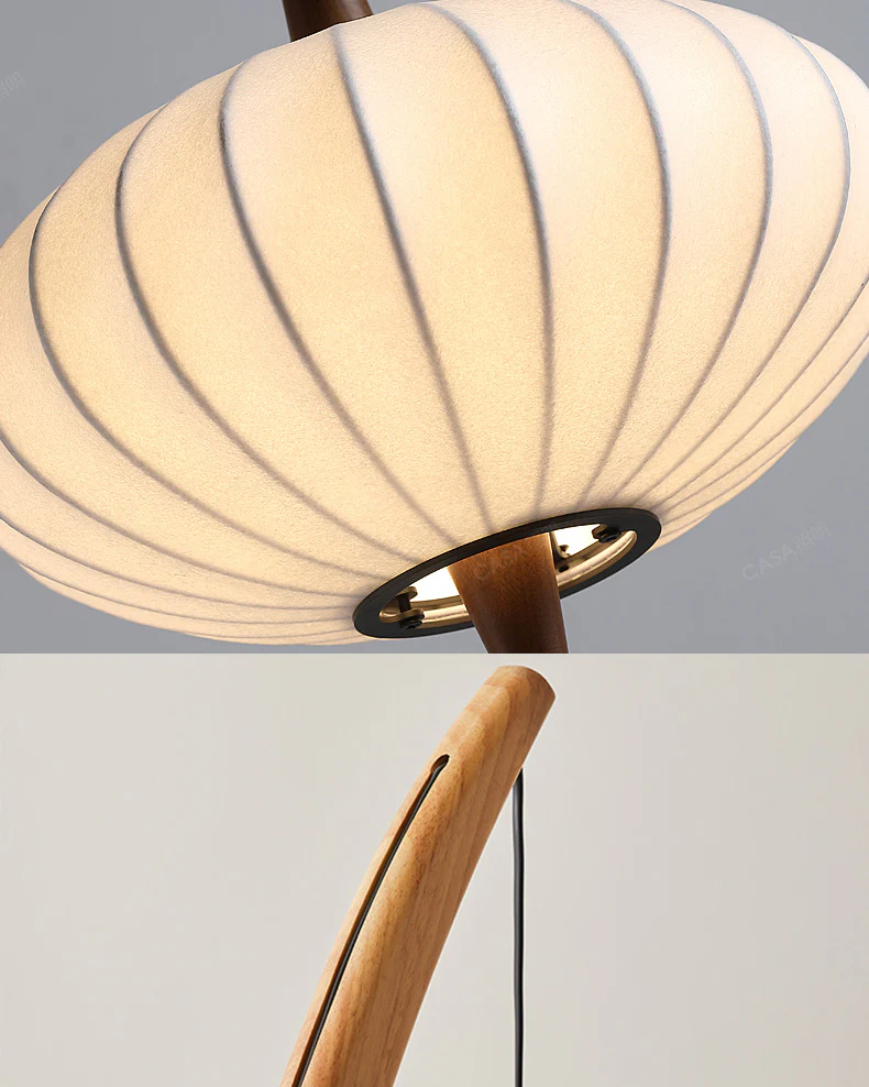 WOMO Flying Saucer Tripod Wood Floor Lamp-WM7136 - Image 20