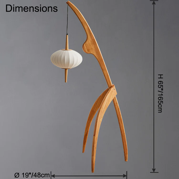 WOMO Flying Saucer Tripod Wood Floor Lamp-WM7136 - Image 23