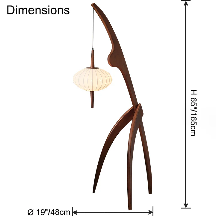 WOMO Flying Saucer Tripod Wood Floor Lamp-WM7136 - Image 25