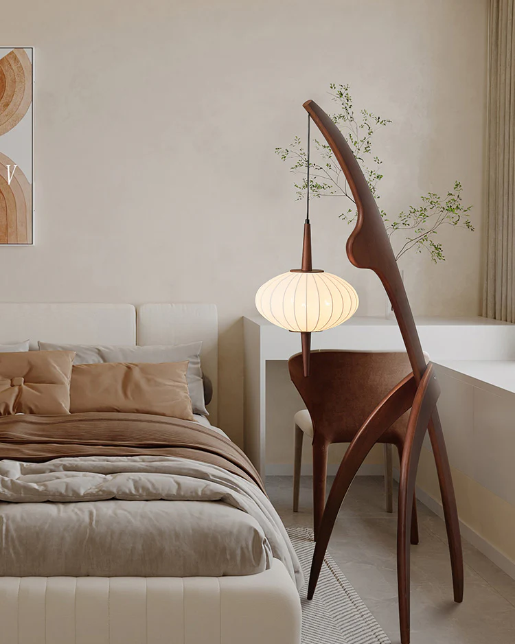 WOMO Flying Saucer Tripod Wood Floor Lamp-WM7136 - Image 6